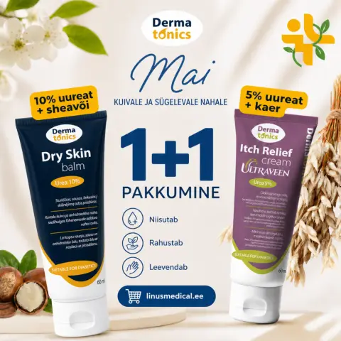Dermatonics Dry Skin balm ja Itch Relief Cream 1+1 pakkumine