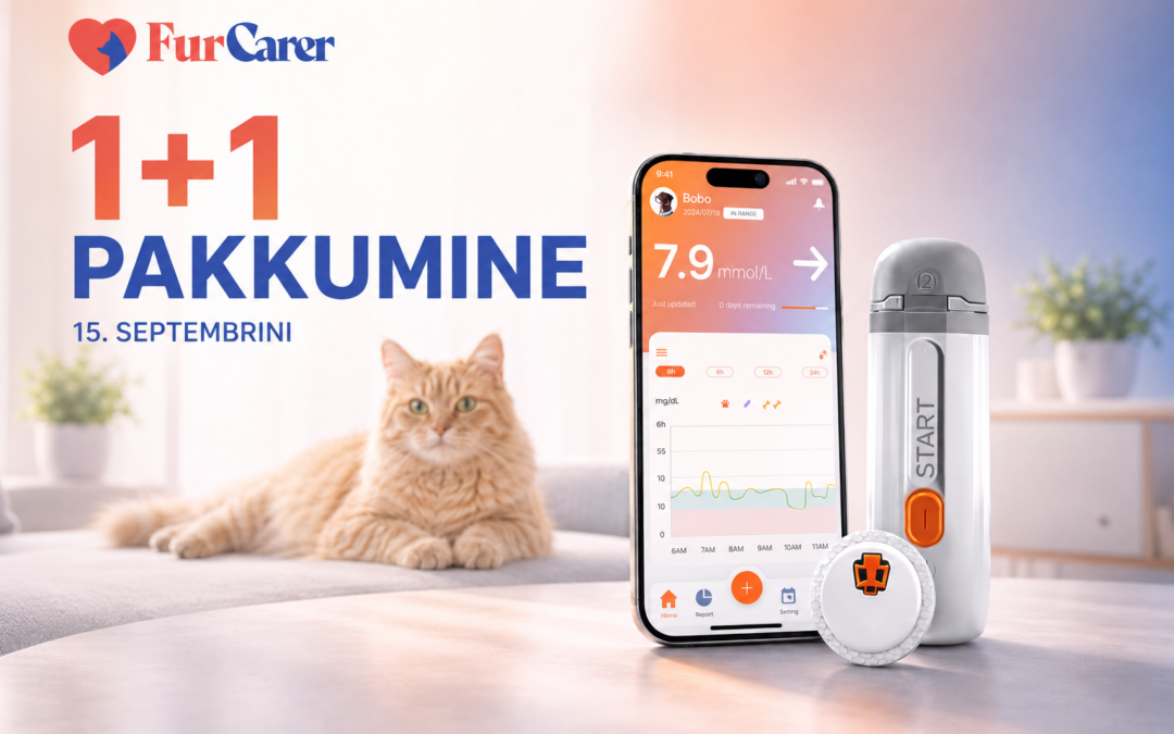 FurCarer glükoosisensor kassidele ja koertele 1+1 pakkumisena